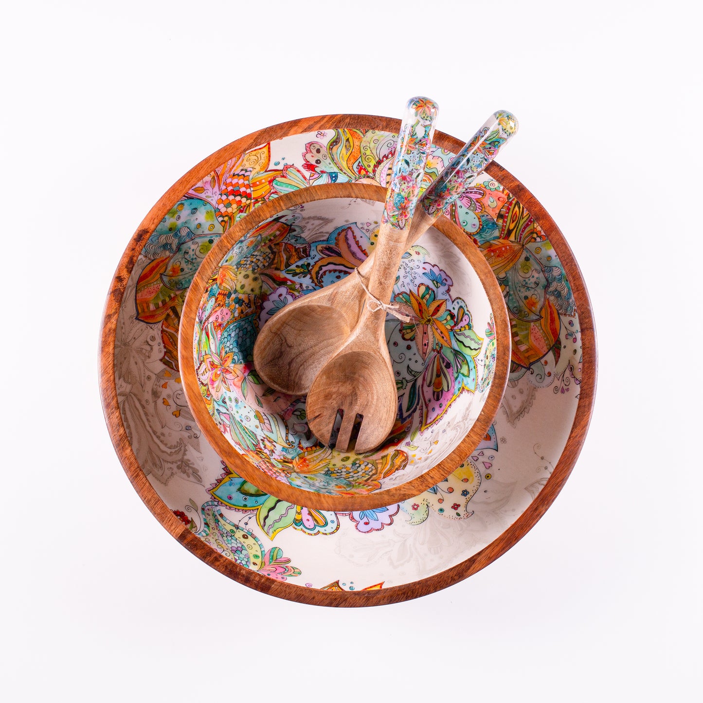 Salad bowl en bois de manguier Multicolor – Moyen modèle – ByRoom Scandinavian Living