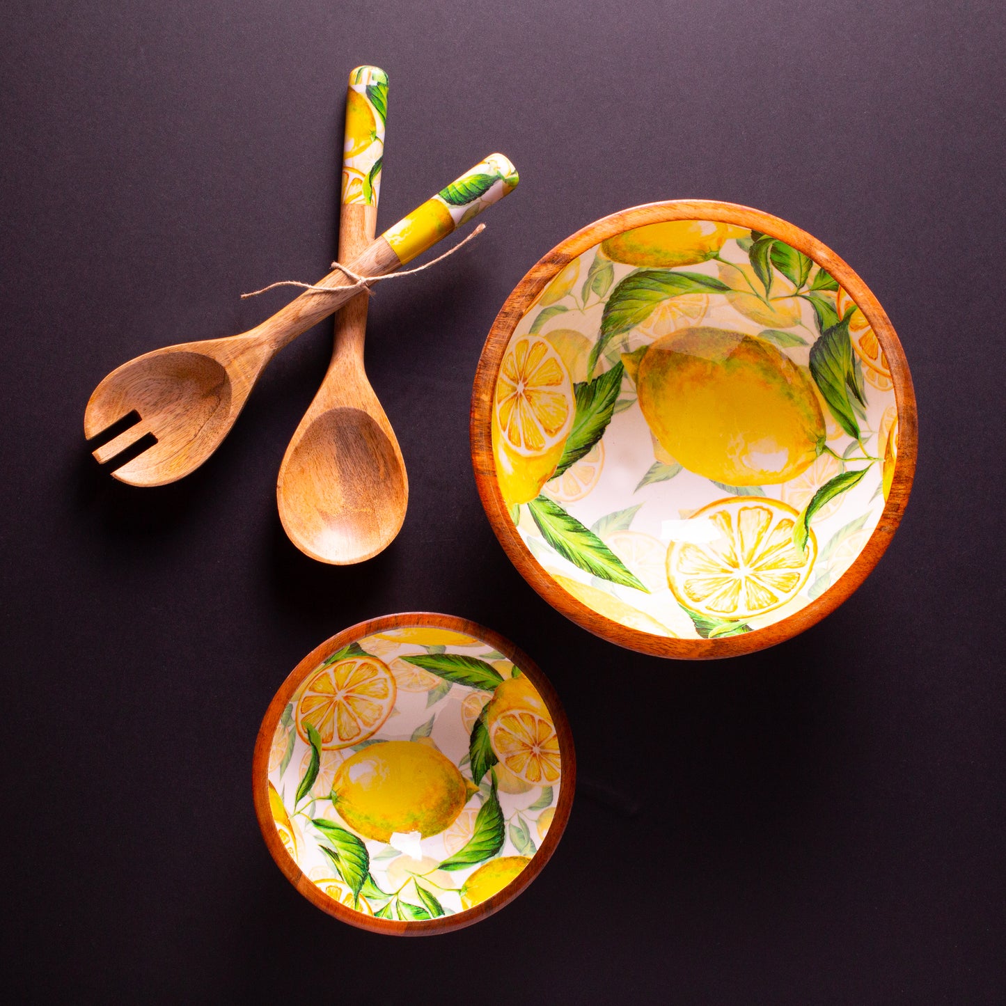 Couverts à salade Multicolor en bois de manguier – ByRoom Scandinavian Living