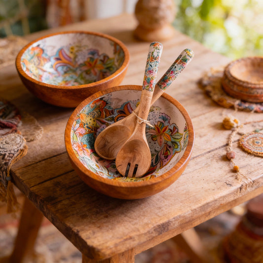 Salad bowl en bois de manguier Multicolor – Moyen modèle – ByRoom Scandinavian Living